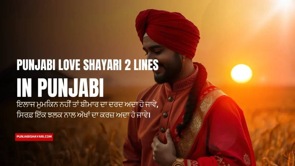 Punjabi Love Shayari 2 Lines